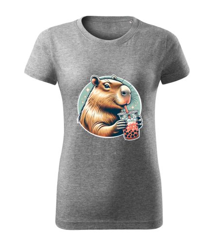 Capybara Kollekció - Capybara buborékos teával női póló