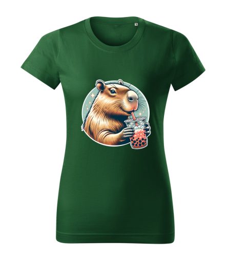 Capybara Kollekció - Capybara buborékos teával női póló
