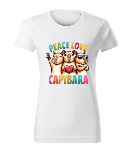 Capybara Kollekció - Peace, Love, Capybara női póló