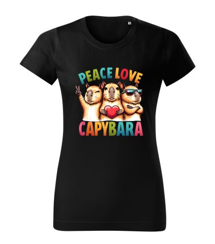 Capybara Kollekció - Peace, Love, Capybara női póló