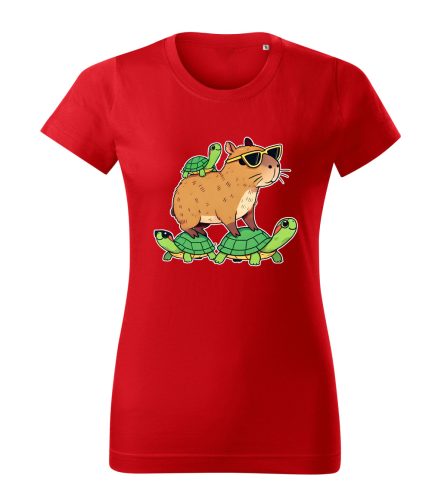 Capybara Kollekció - Capybara teknősháton női póló