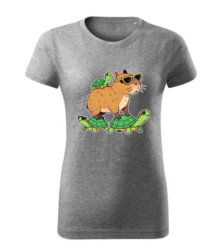 Capybara Kollekció - Capybara teknősháton női póló