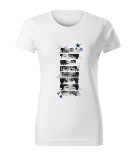 Stray Kids - Fekete‑fehér szem‑panel női póló