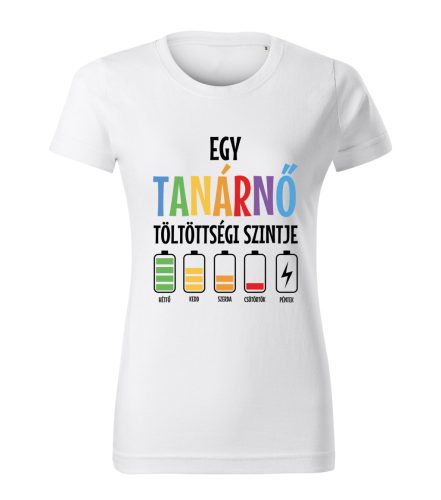 Egy tanárnő töltöttségi szintje női póló