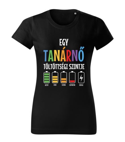 Egy tanárnő töltöttségi szintje női póló