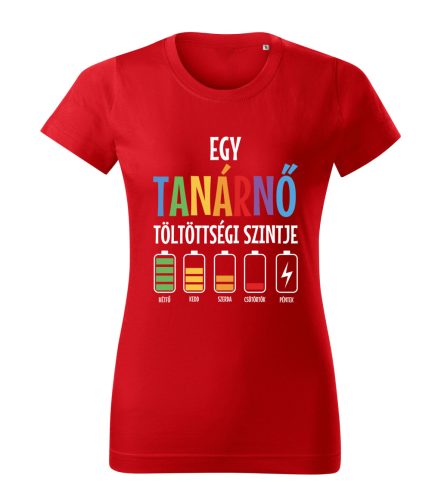 Egy tanárnő töltöttségi szintje női póló