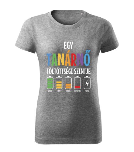 Egy tanárnő töltöttségi szintje női póló
