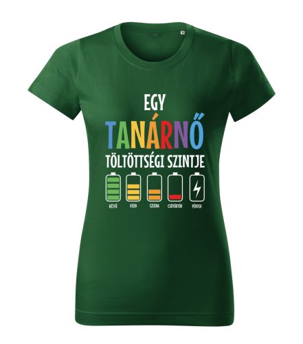Egy tanárnő töltöttségi szintje női póló