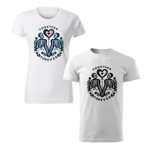 Together Forever csontvázas páros póló