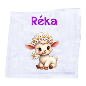   Állatfigurás, saját neves textilpelenka - Bari (választható név+szín)
