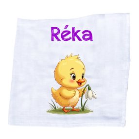   Állatfigurás, saját neves textilpelenka - Csibe (választható név+szín)