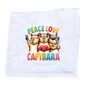Capybara Kollekció - Peace, Love, Capybara Textilpelenka