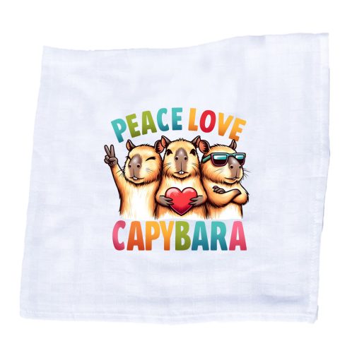 Capybara Kollekció - Peace, Love, Capybara Textilpelenka