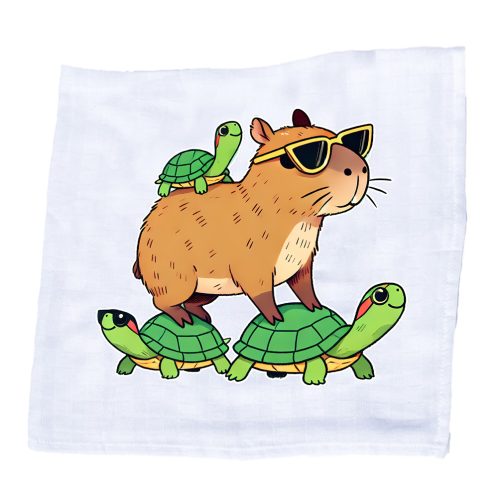 Capybara Kollekció - Capybara teknősháton Textilpelenka